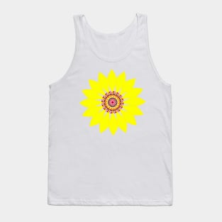 Yellow Sunflower Illustration Vector Tank Top